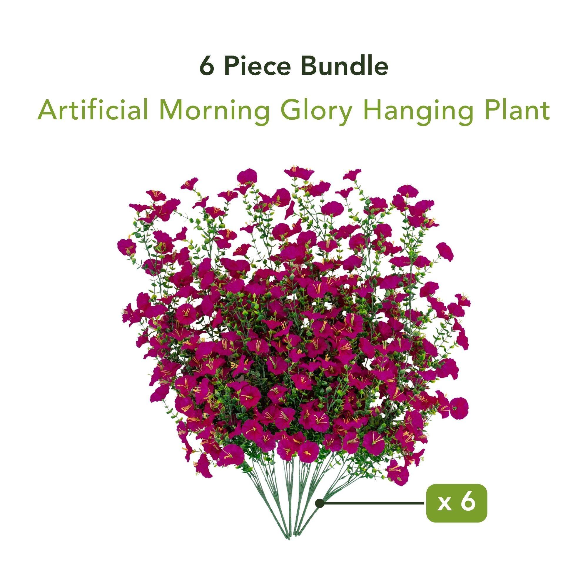 30" UV Resistant Artificial Morning Glory Hanging Plants